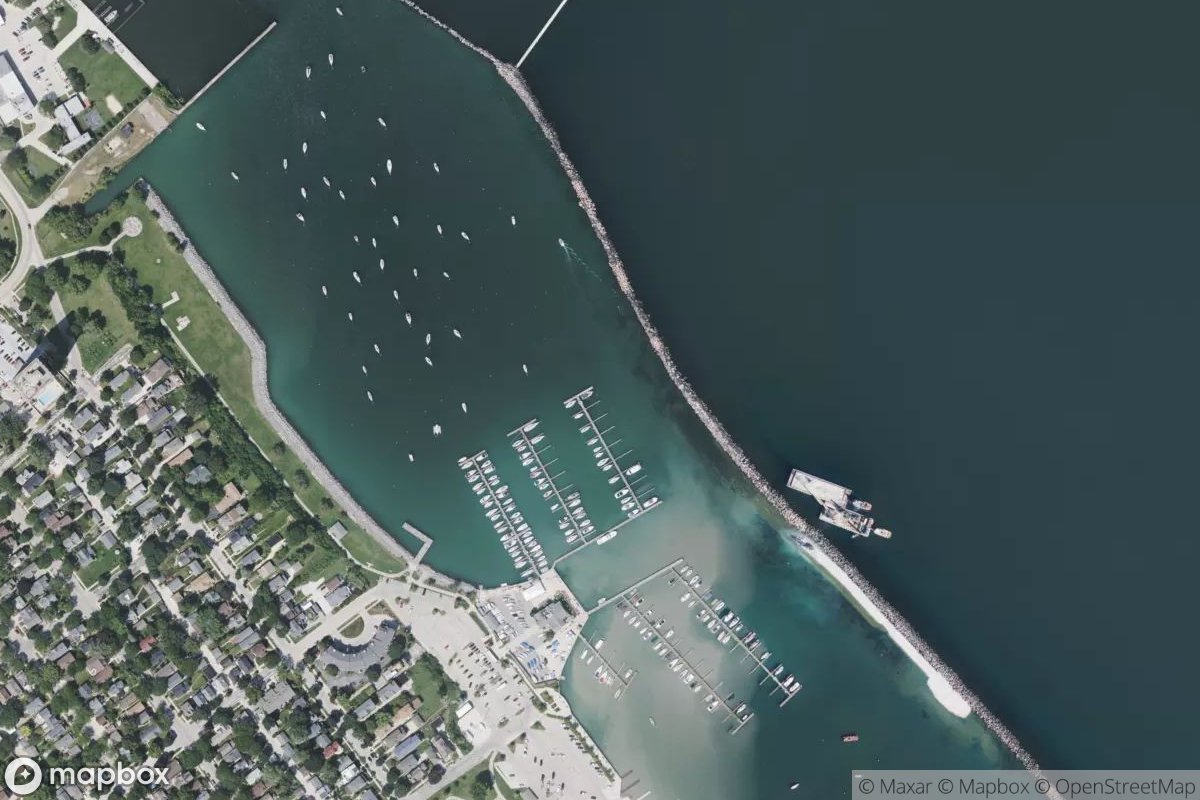 Satellite view of Marina at 42.9991, -87.8822
