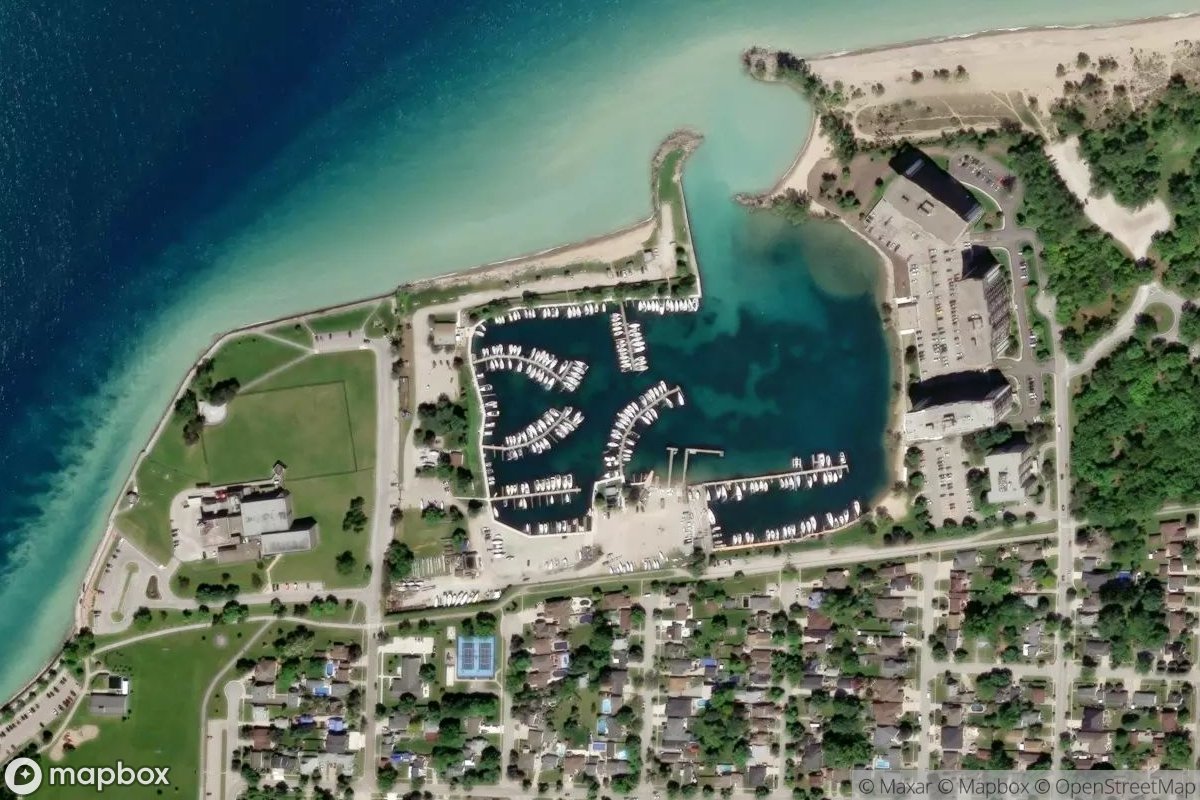 Satellite view of Marina at 43.0021, -82.4142