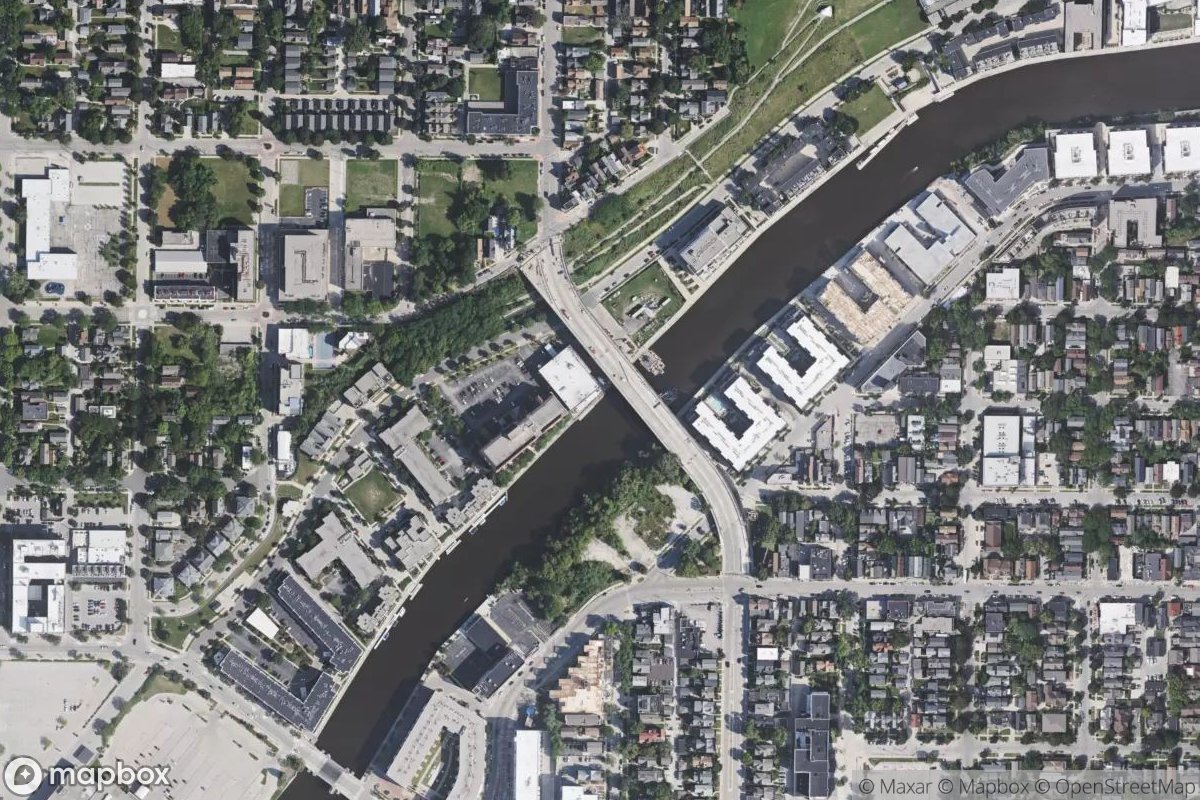 Satellite view of Marina at 43.0545, -87.9048