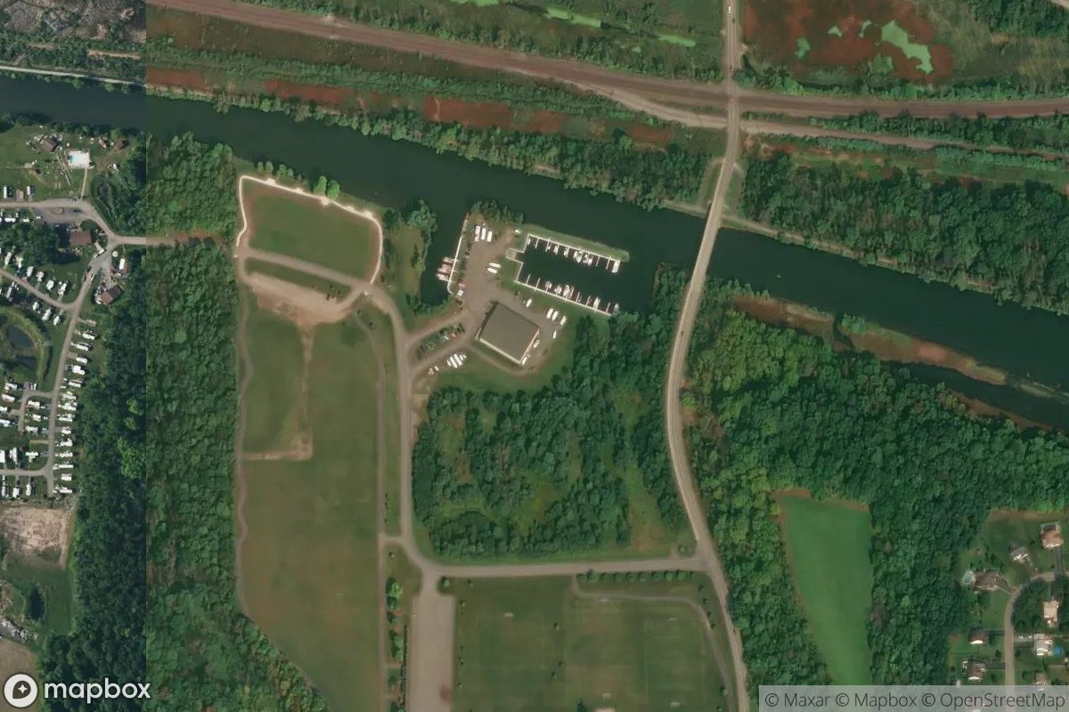 Satellite view of Marina at 43.0761, -77.3226