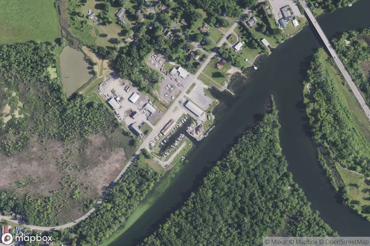 Satellite view of Marina at 43.1278, -76.2581