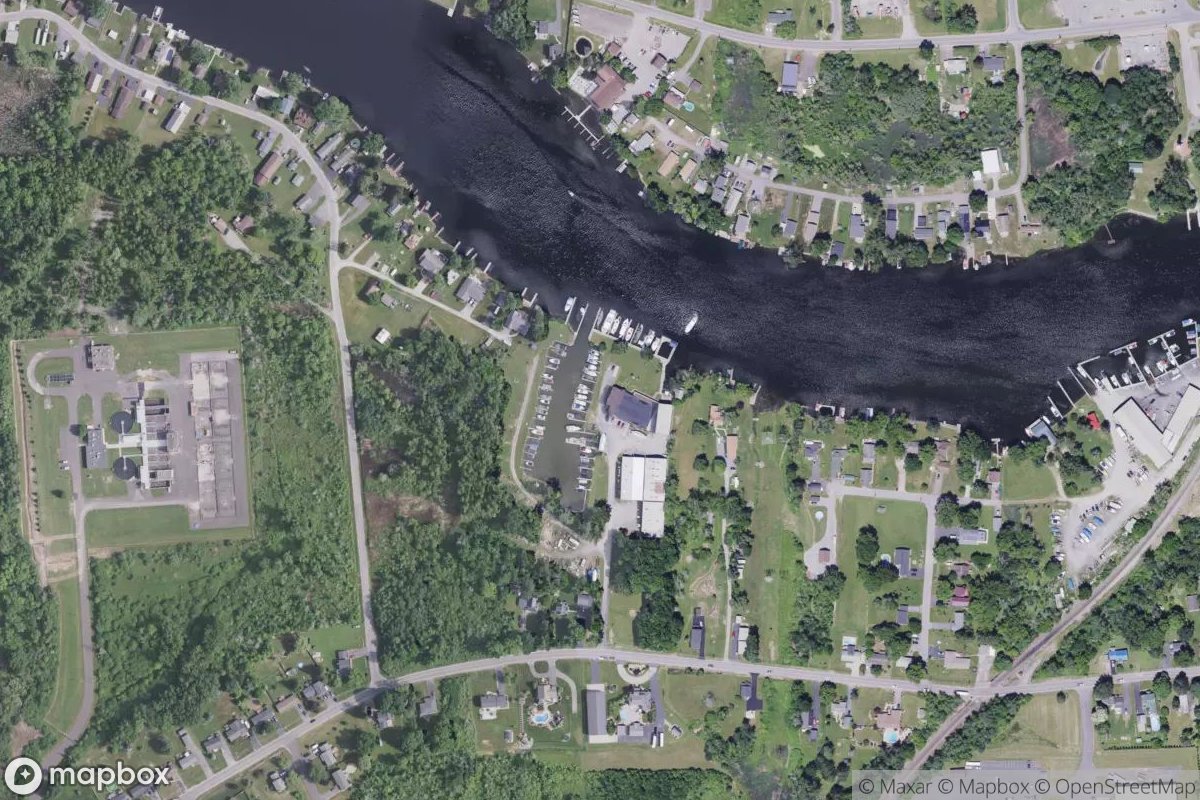 Satellite view of Marina at 43.2392, -76.1508