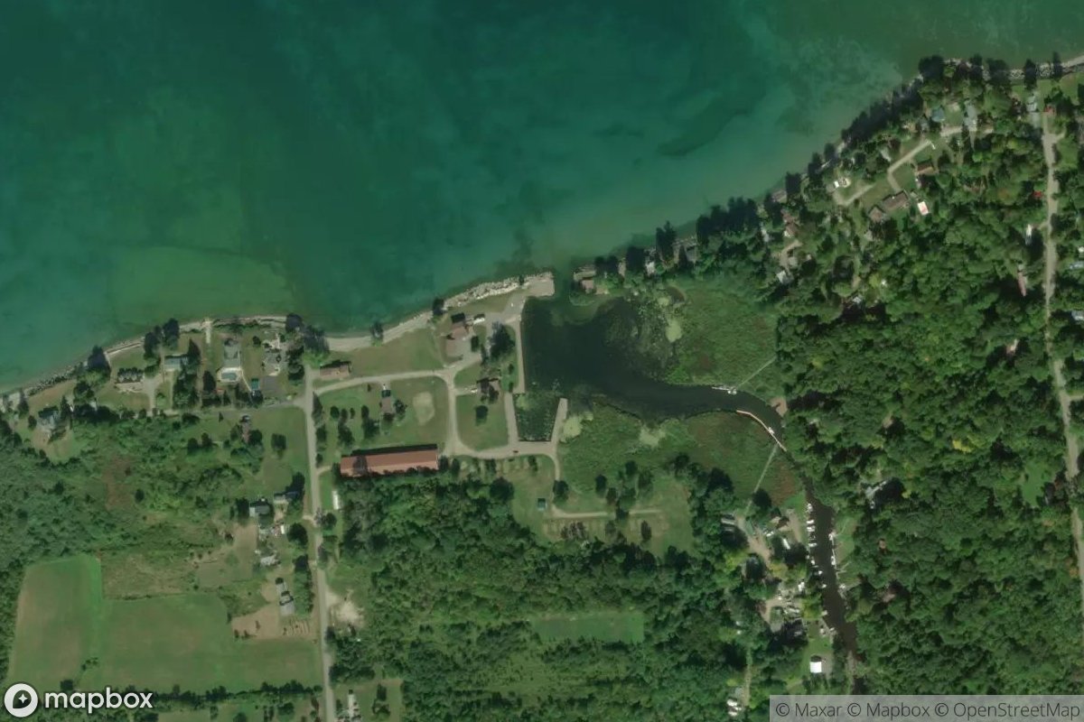 Satellite view of Marina at 43.5123, -76.3239