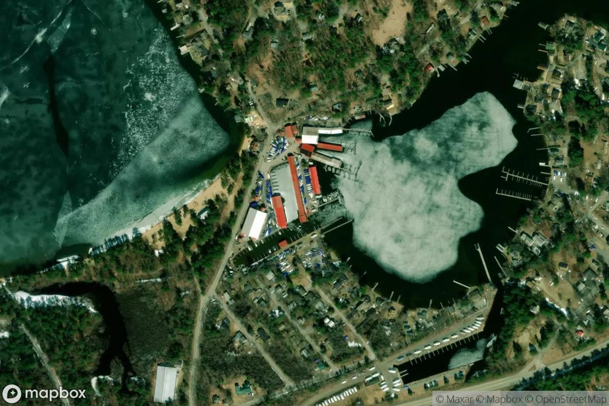 Satellite view of Marina at 43.5830, -71.3959