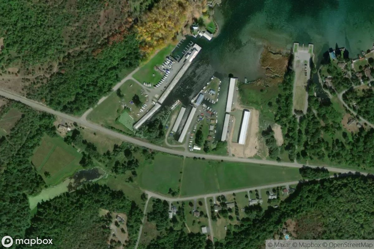 Satellite view of Marina at 43.8485, -76.2105