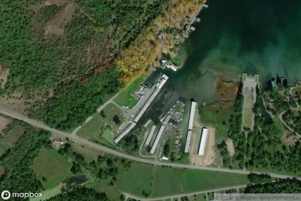 Satellite view of Marina at 43.8497, -76.2108