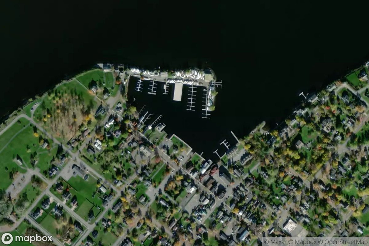 Satellite view of Marina at 43.9492, -76.1218