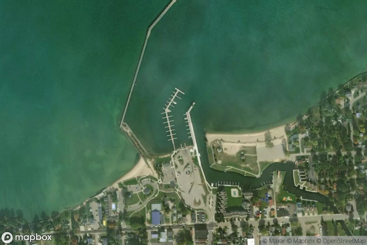 Satellite view of Marina at 44.0489, -82.9946