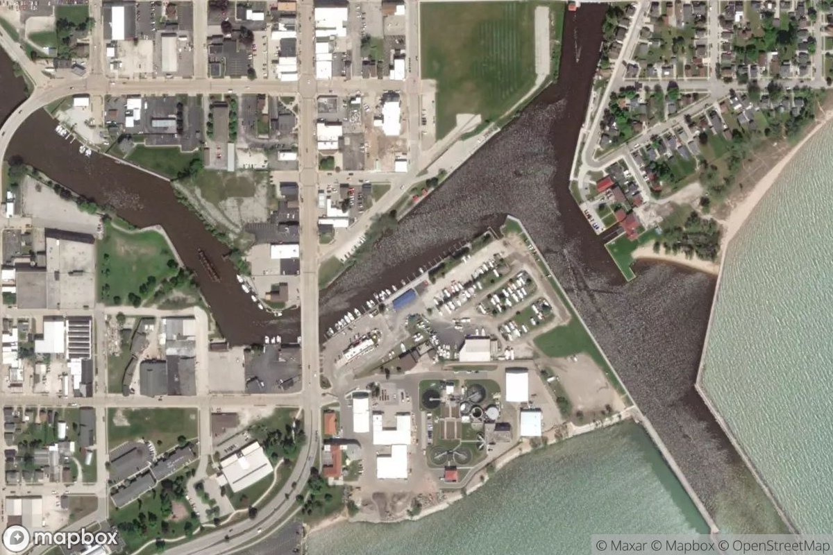 Satellite view of Marina at 44.1456, -87.5666