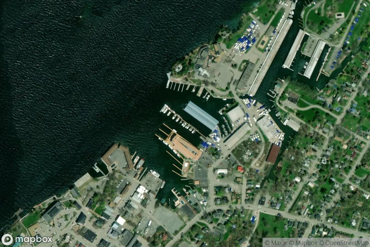 Satellite view of Marina at 44.3399, -75.9158