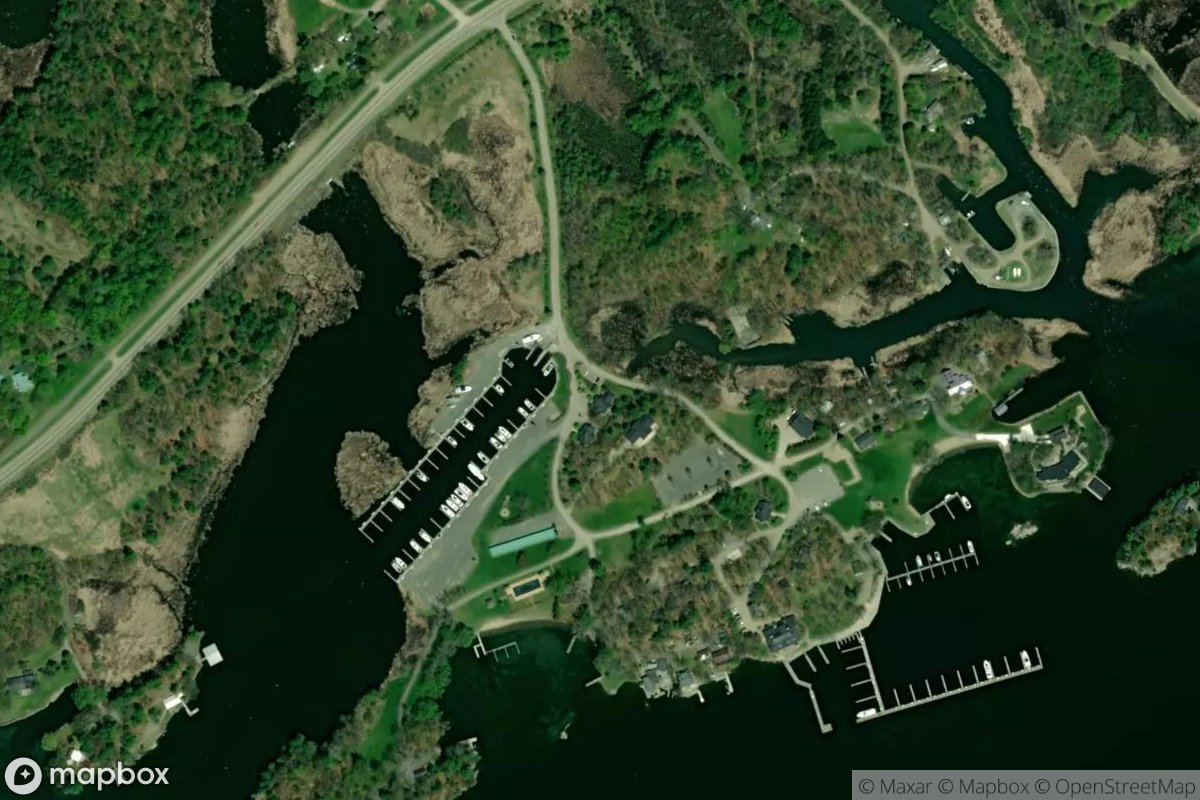 Satellite view of Marina at 44.3552, -76.0294