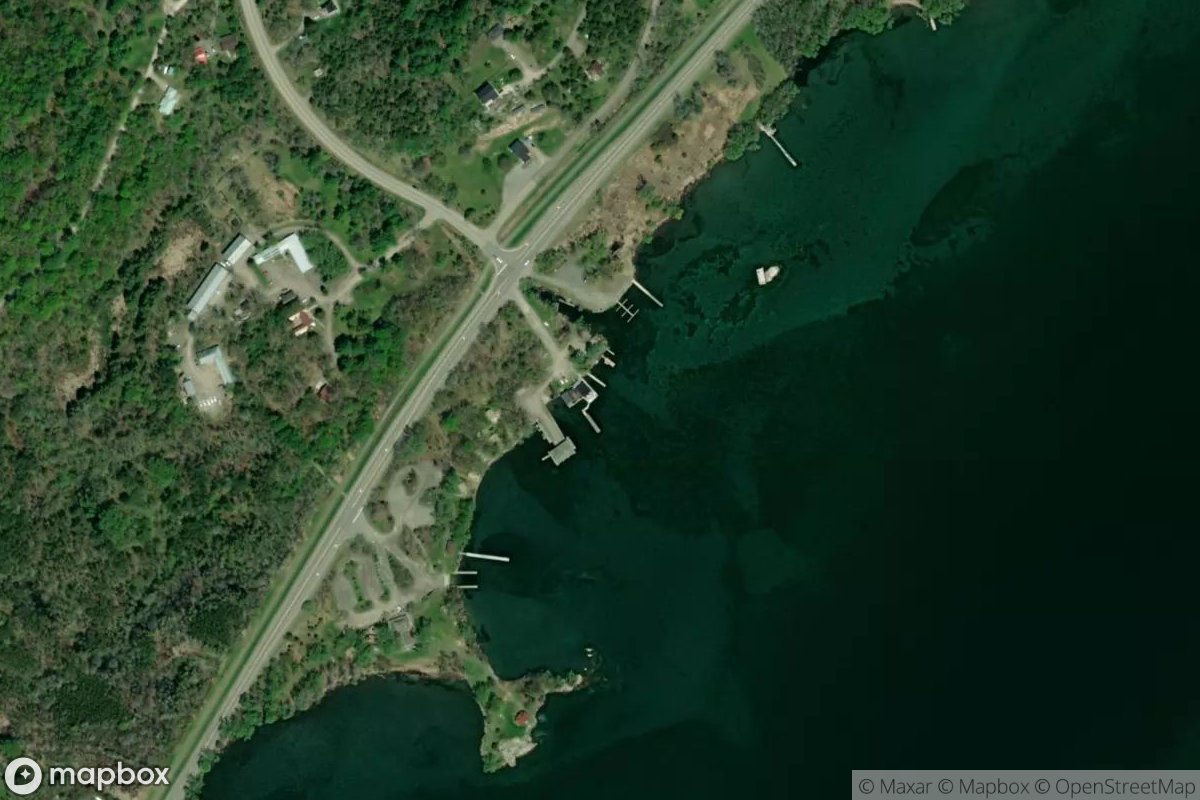 Satellite view of Marina at 44.4539, -75.8581