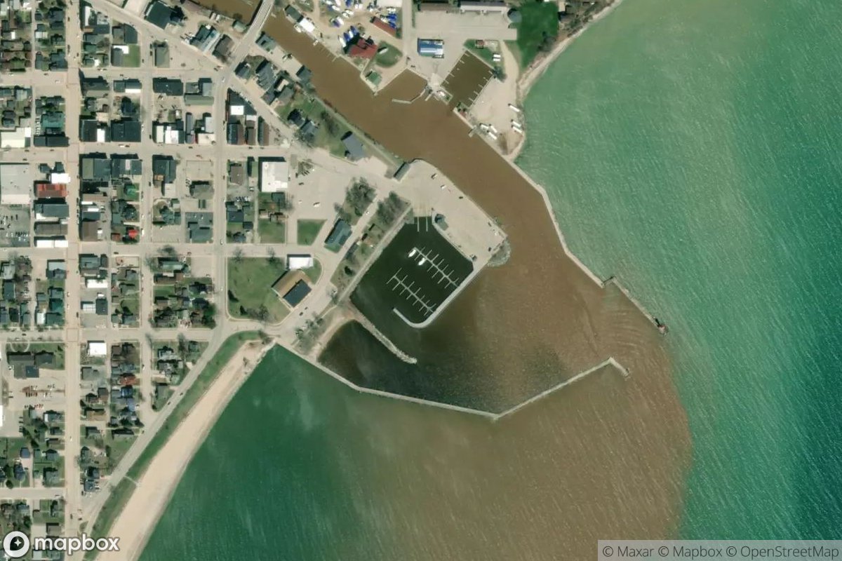 Satellite view of Marina at 44.6074, -87.4333