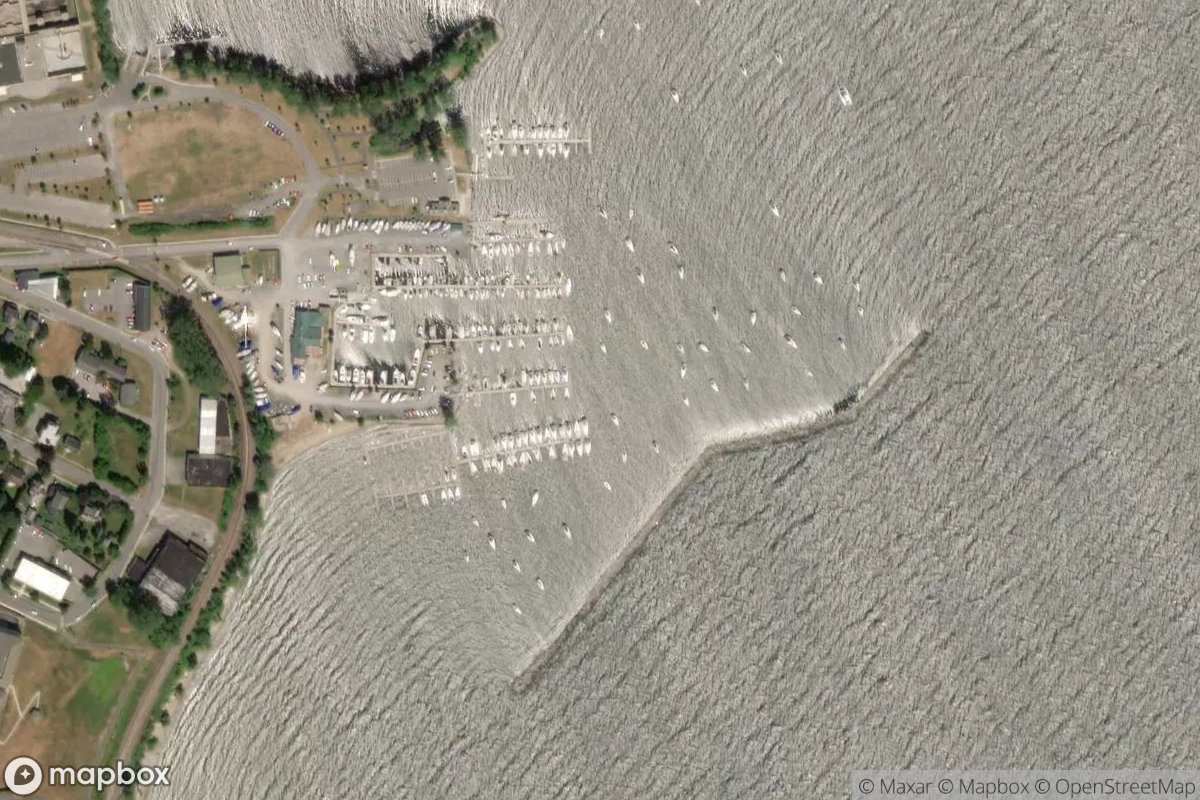 Satellite view of Marina at 44.6955, -73.4394