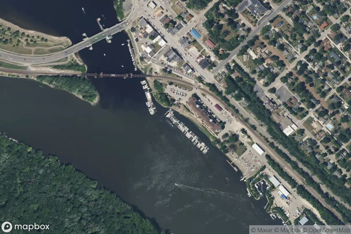 Satellite view of Marina at 44.7467, -92.8017