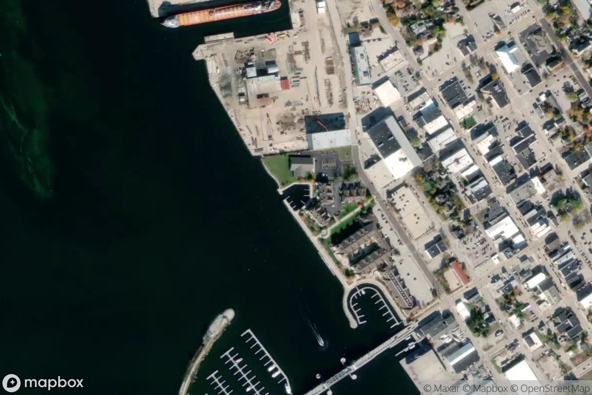 Satellite view of Marina at 44.8350, -87.3815