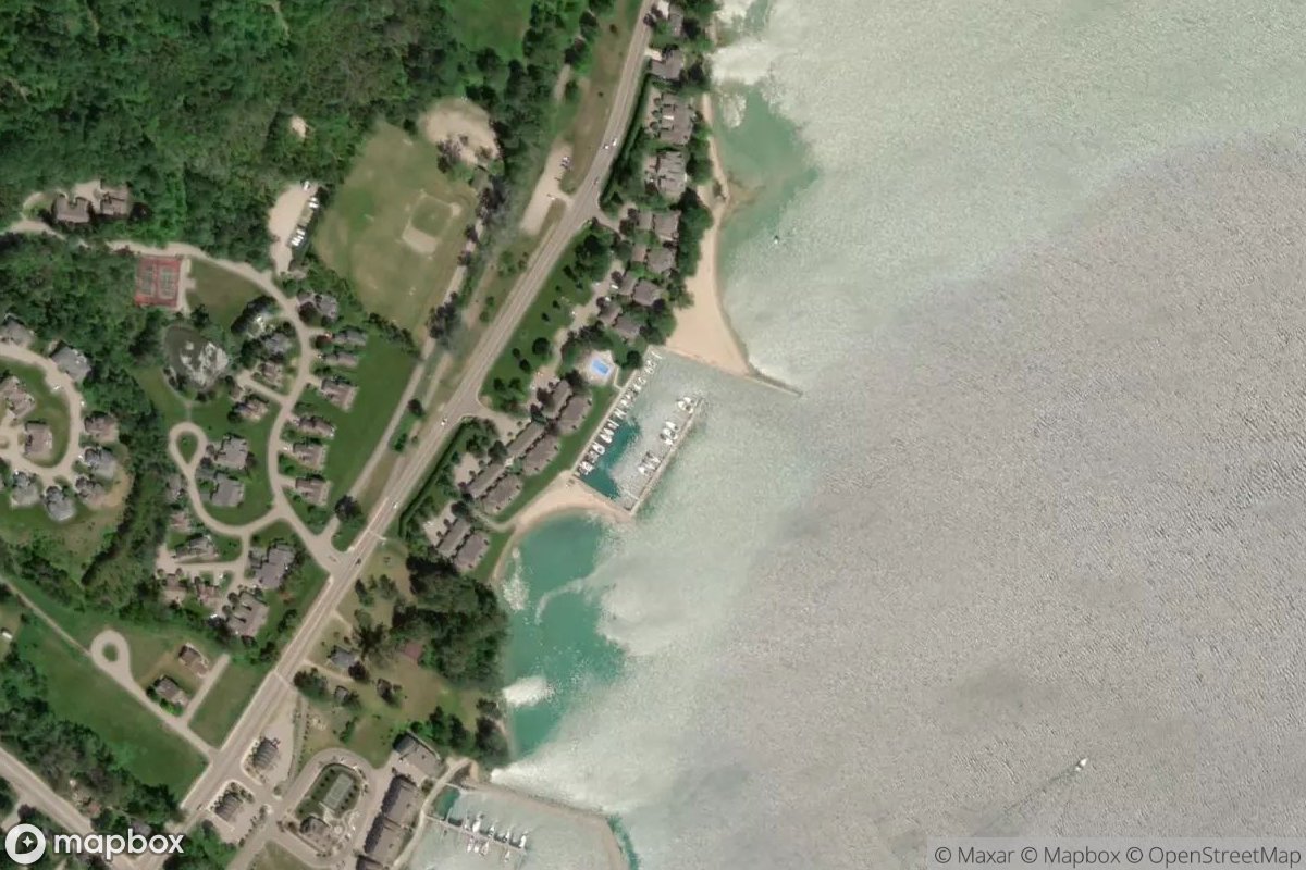 Satellite view of Marina at 44.9837, -85.6421