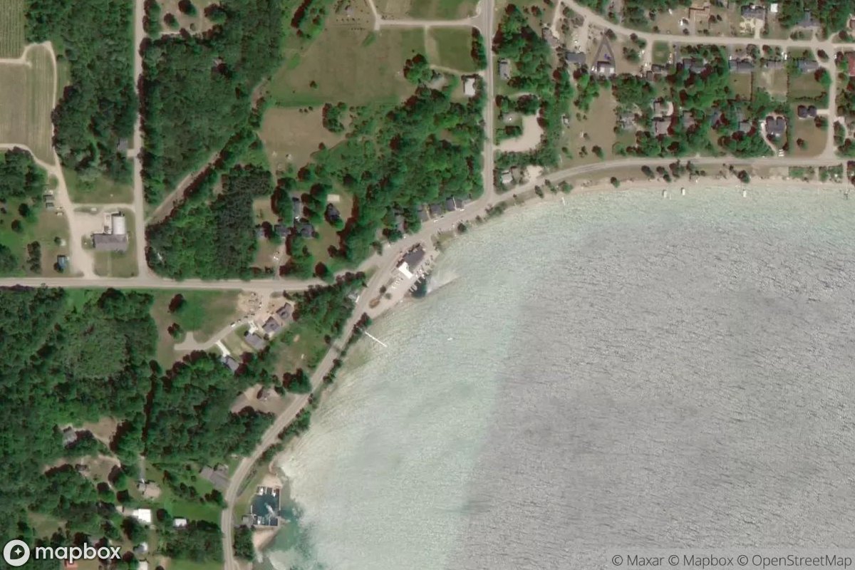 Satellite view of Marina at 45.0551, -85.5880