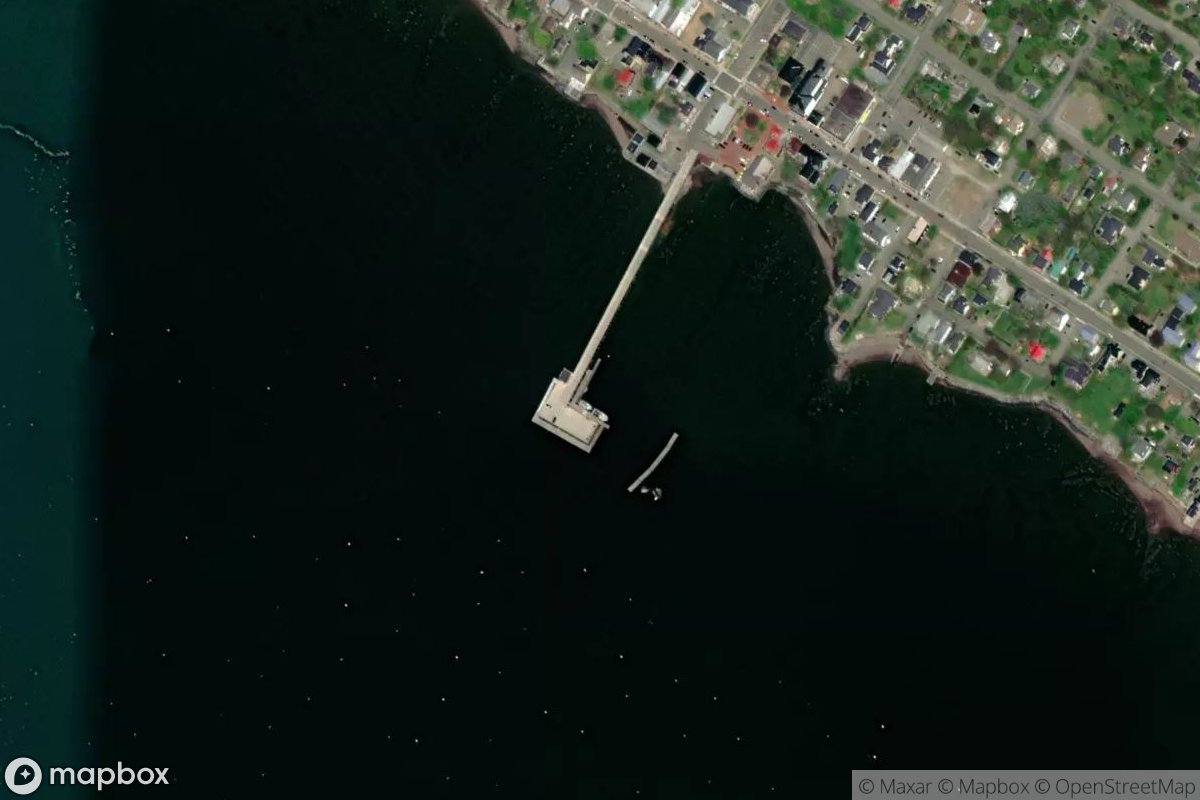 Satellite view of Marina at 45.0714, -67.0545