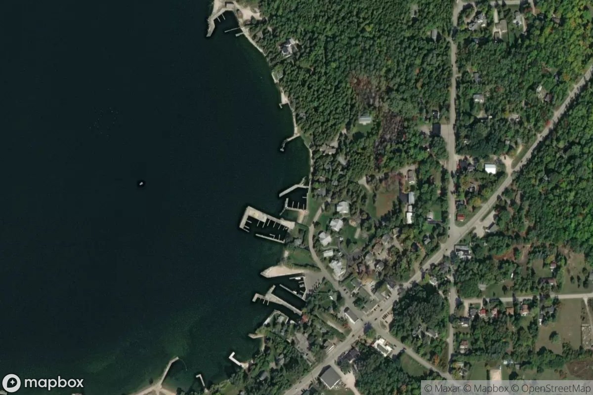 Satellite view of Marina at 45.2559, -87.0749