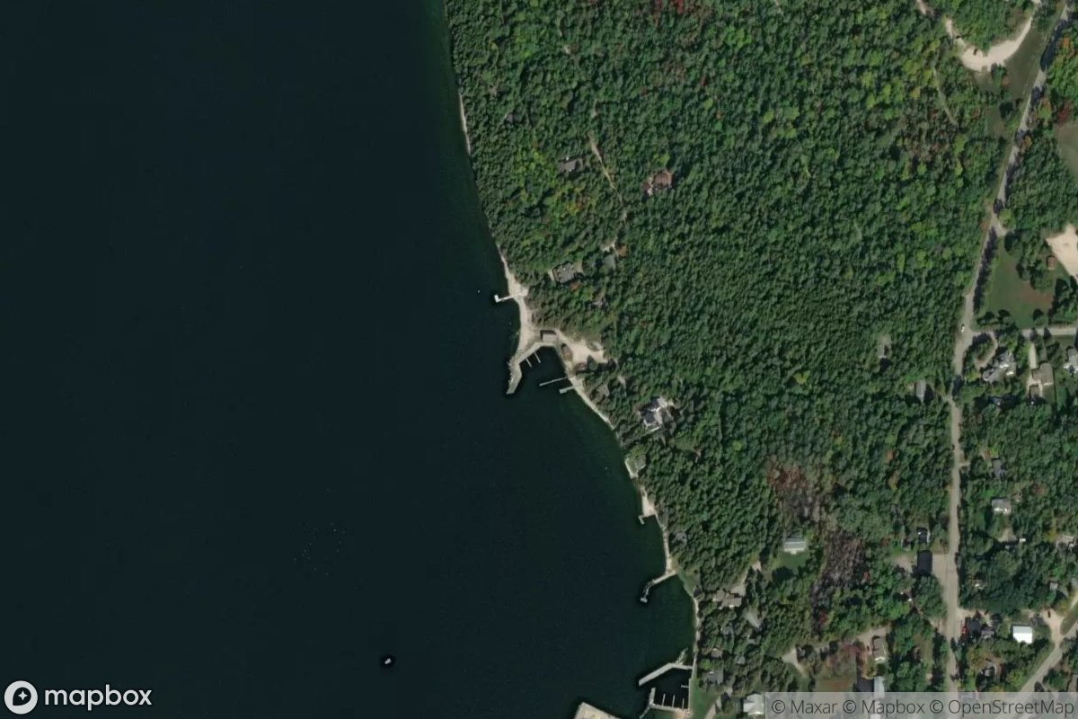 Satellite view of Marina at 45.2586, -87.0765