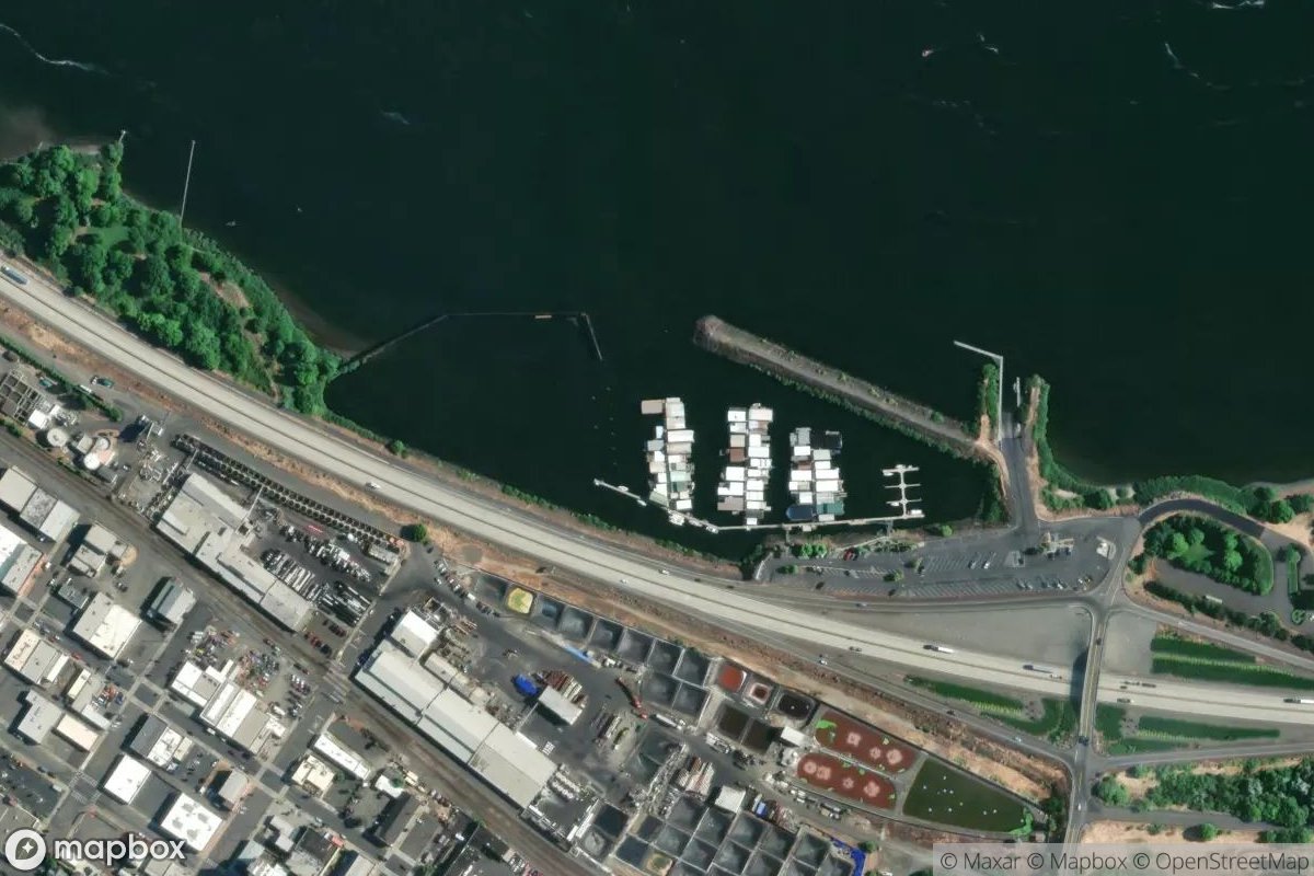 Satellite view of Marina at 45.6014, -121.1733