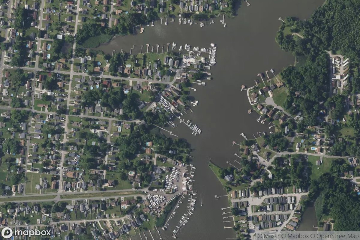 Satellite view of Markel's Boat Yard