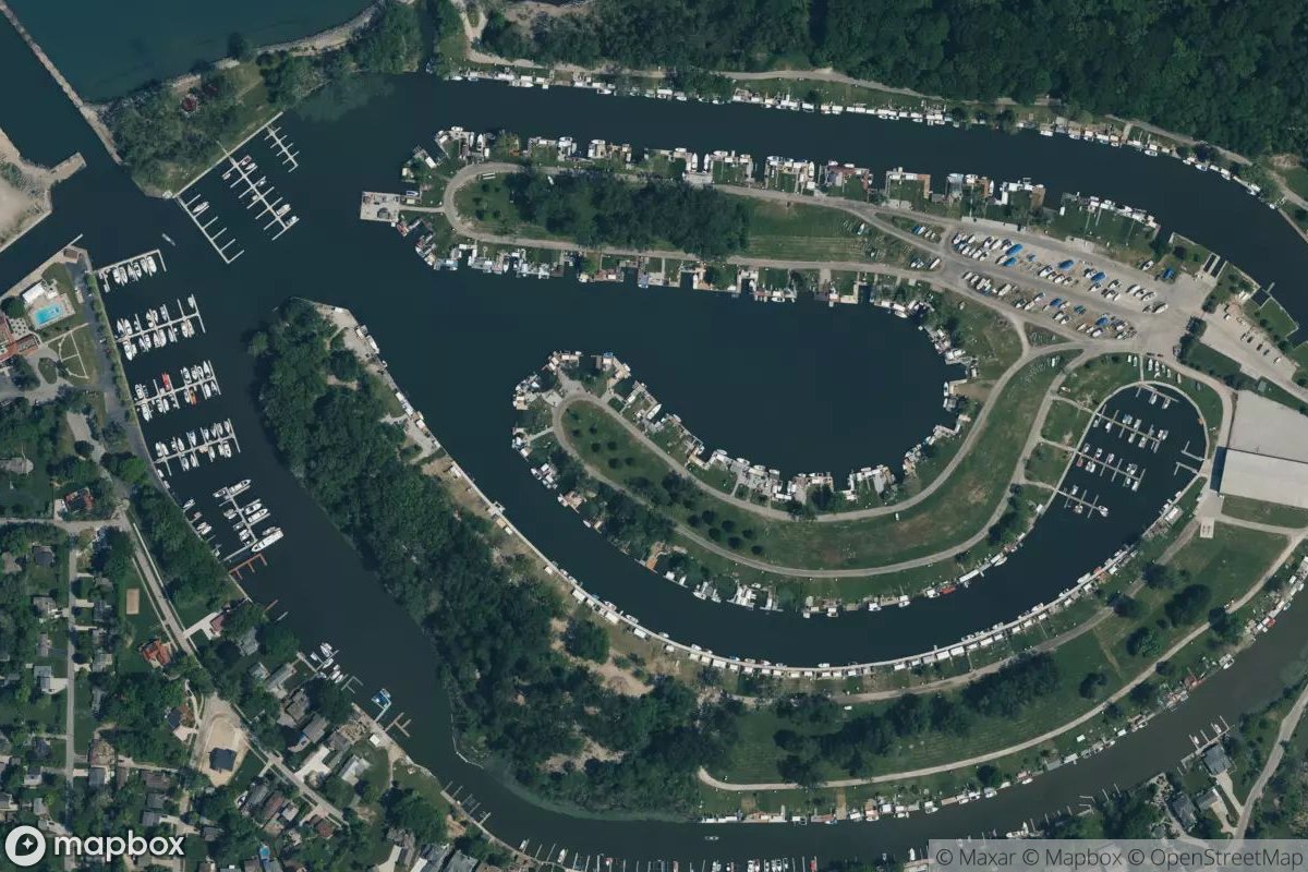 Satellite view of Mentor Harbor