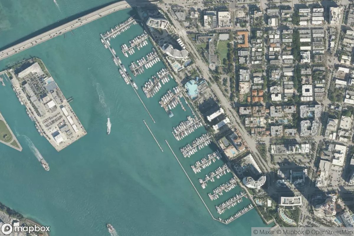 Satellite view of Miami Beach Marina