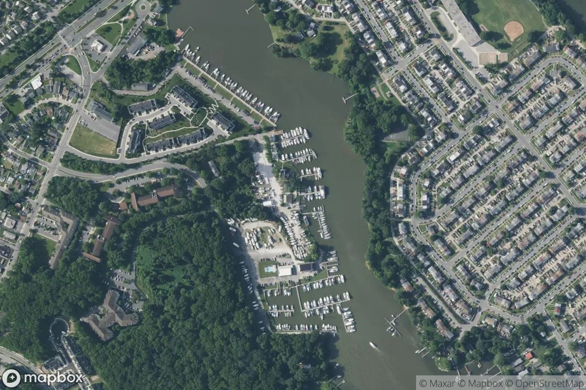 Satellite view of Middle River Landing Marina