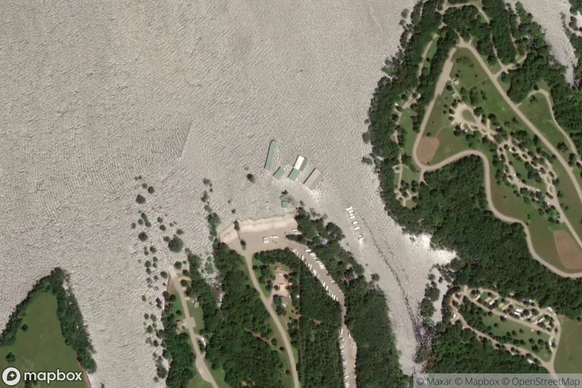 Satellite view of Milford Lake State Park Marina