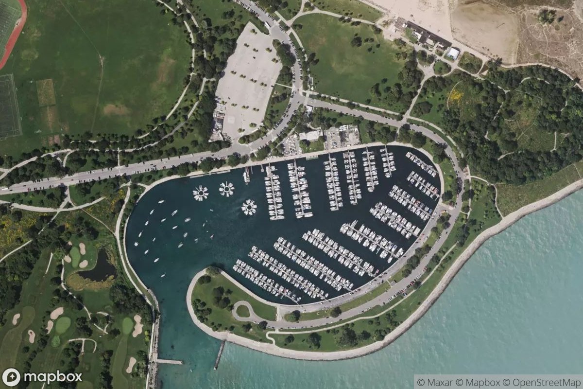 Satellite view of Montrose Harbor