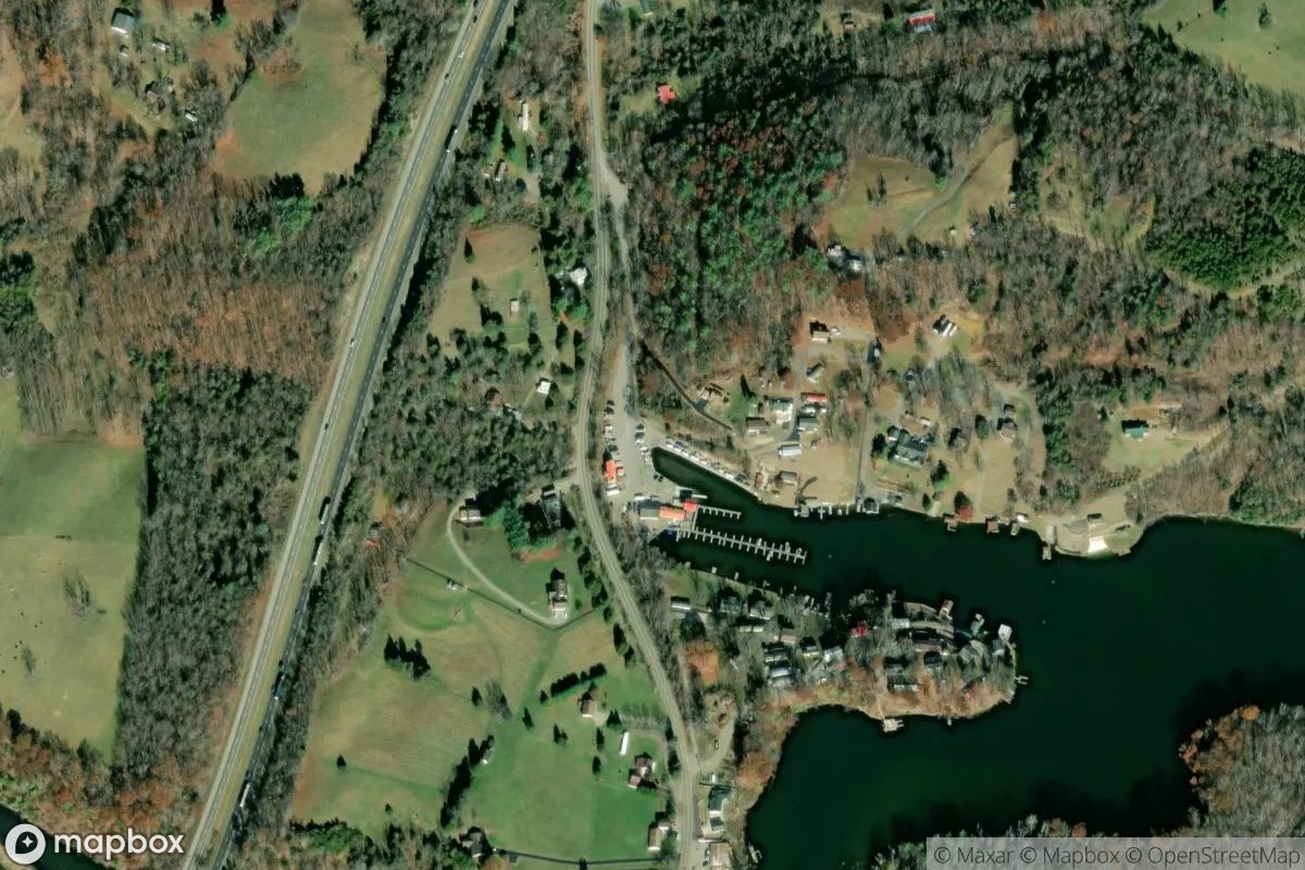 Satellite view of Mountain 2 Island at the Rock House Marina