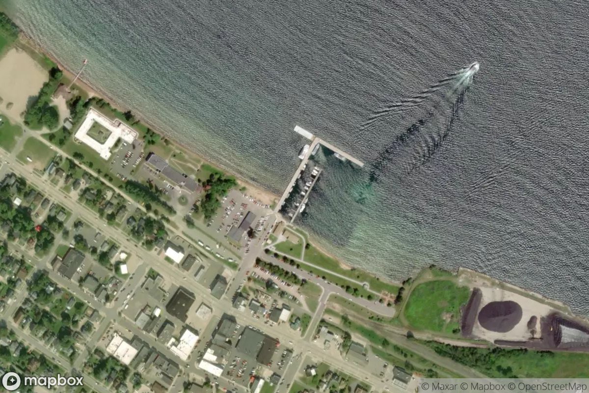 Satellite view of Munising Bayshore Marina