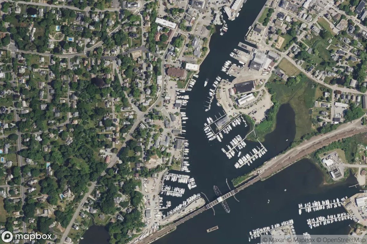 Satellite view of Mystic Downtown Marina