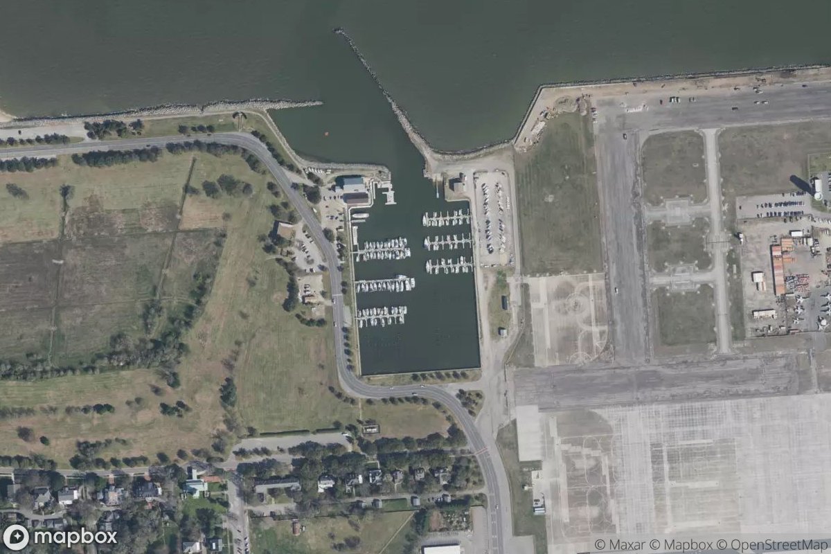 Satellite view of Naval Station Norfolk Sailing Center and Marina