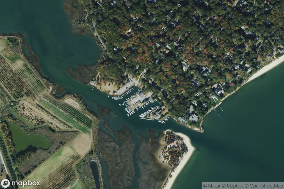 Satellite view of New Suffolk Shipyard at Cutchogue Harbor