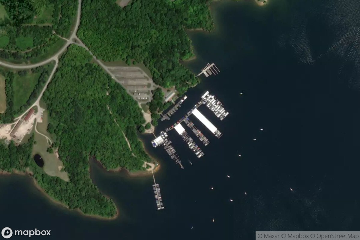 Satellite view of Patoka Lake Marina and Lodging