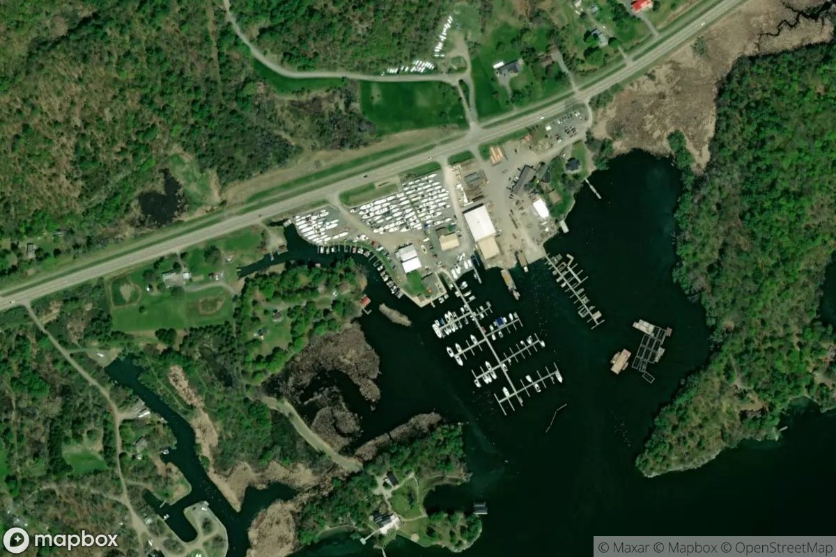 Satellite view of Peck's Marina