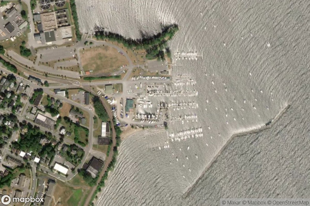 Satellite view of Plattsburgh Boat Basin