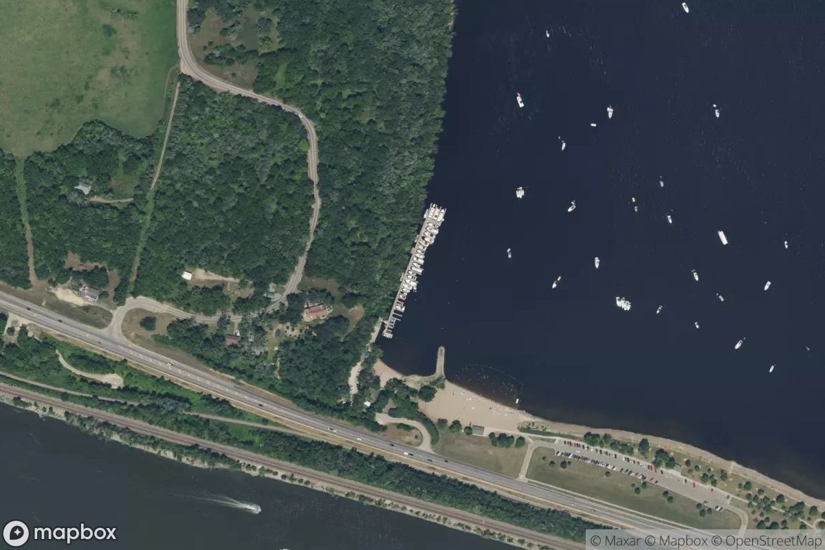 Satellite view of Point Douglas Marina