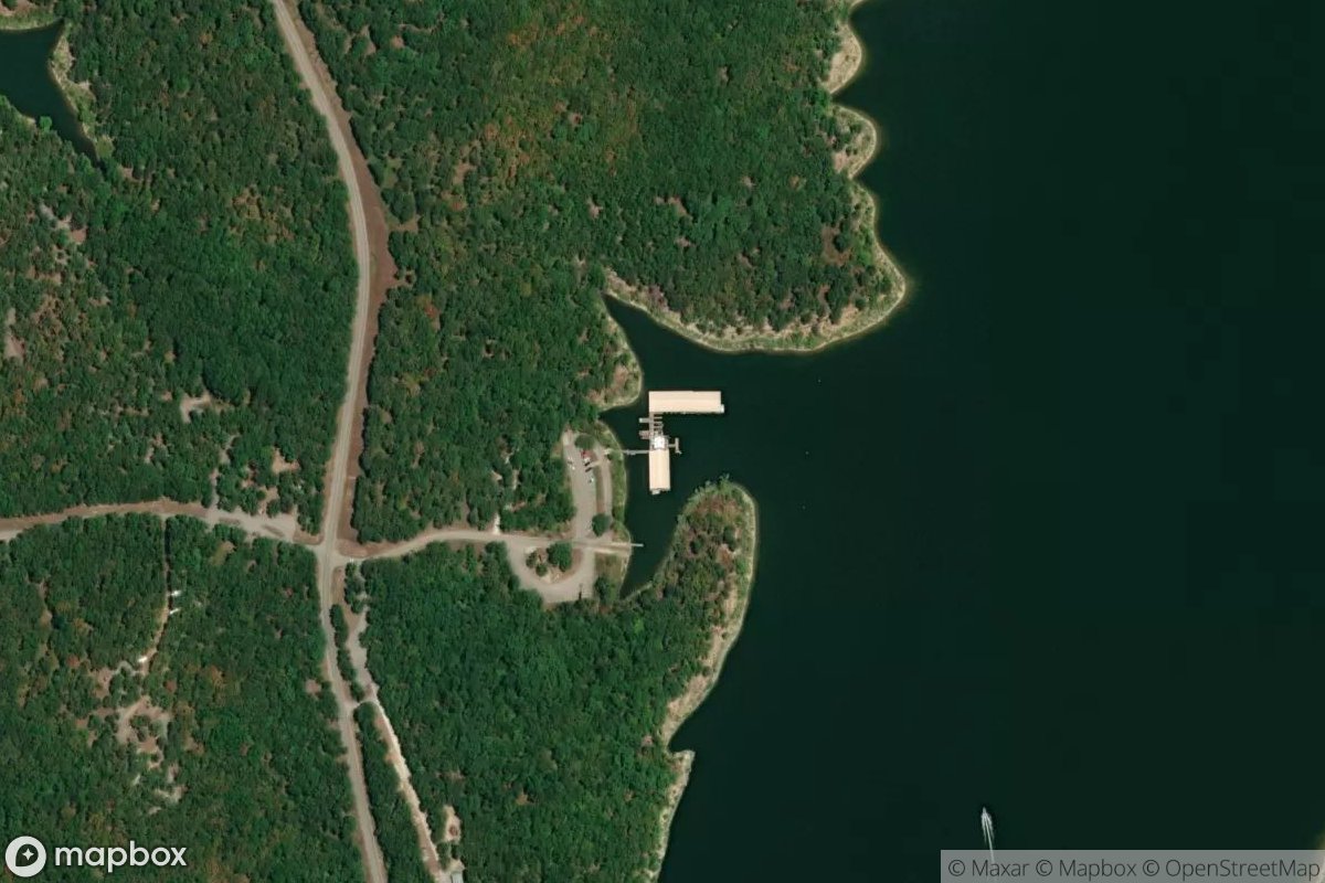 Satellite view of Pomme De Terre State Park Marina