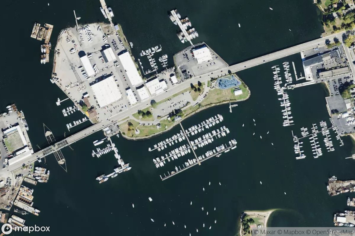 Satellite view of Pope's Island Marina