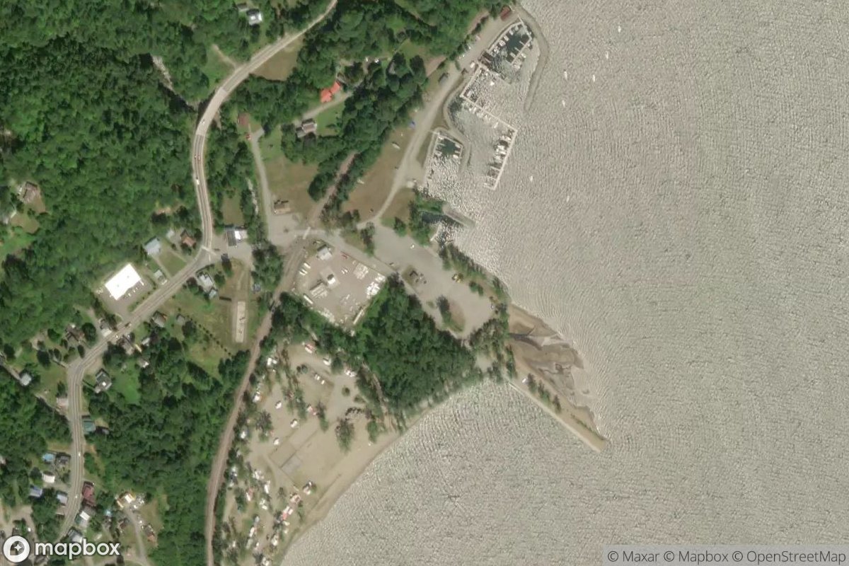 Satellite view of Port Henry Boat Launch