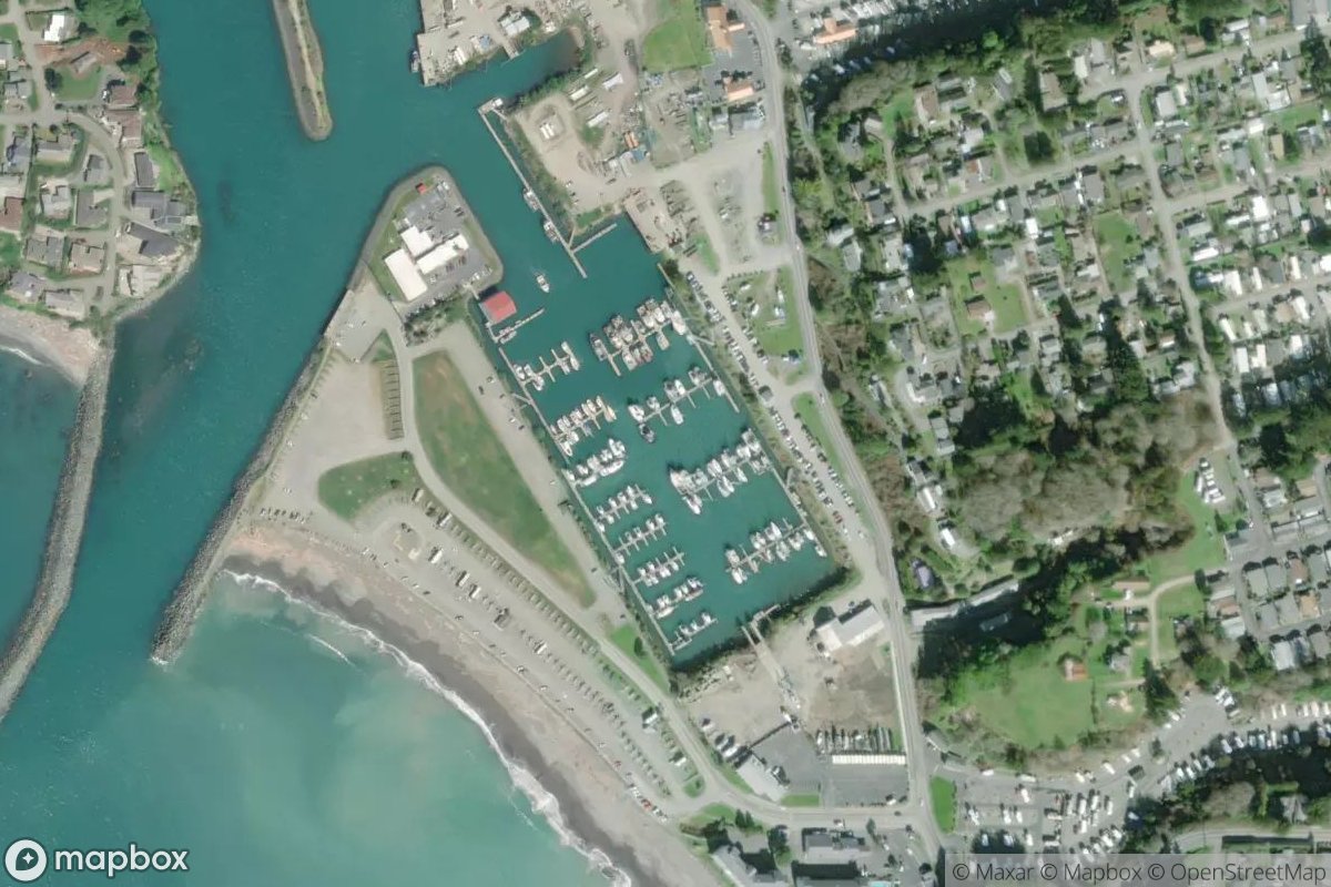Satellite view of Port of Brookings Harbor Basin II