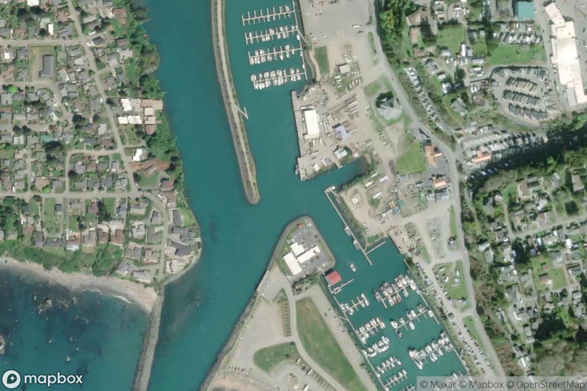 Satellite view of Port of Brookings