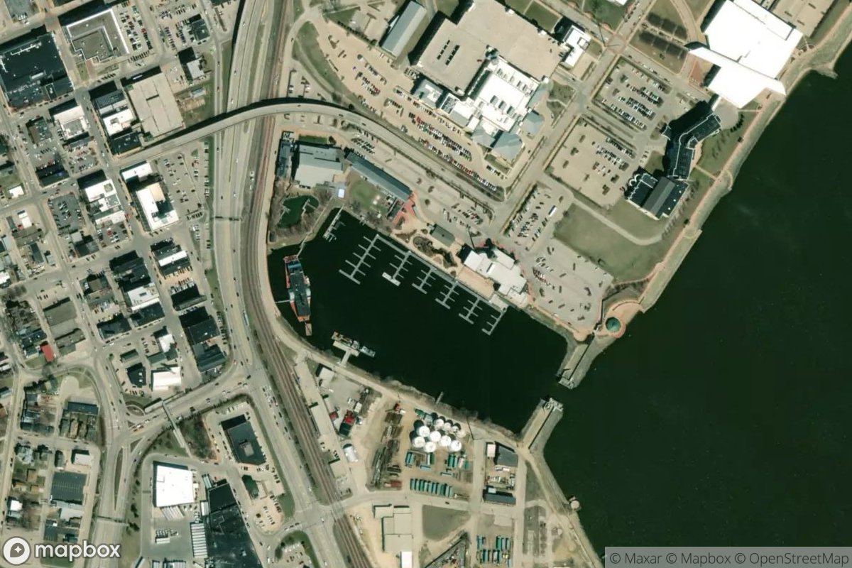 Satellite view of Port of Dubuque Marina