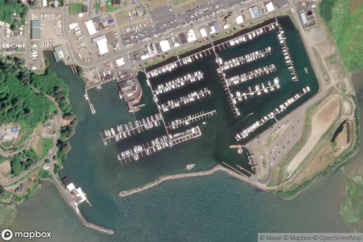 Satellite view of Port of Ilwaco Marina