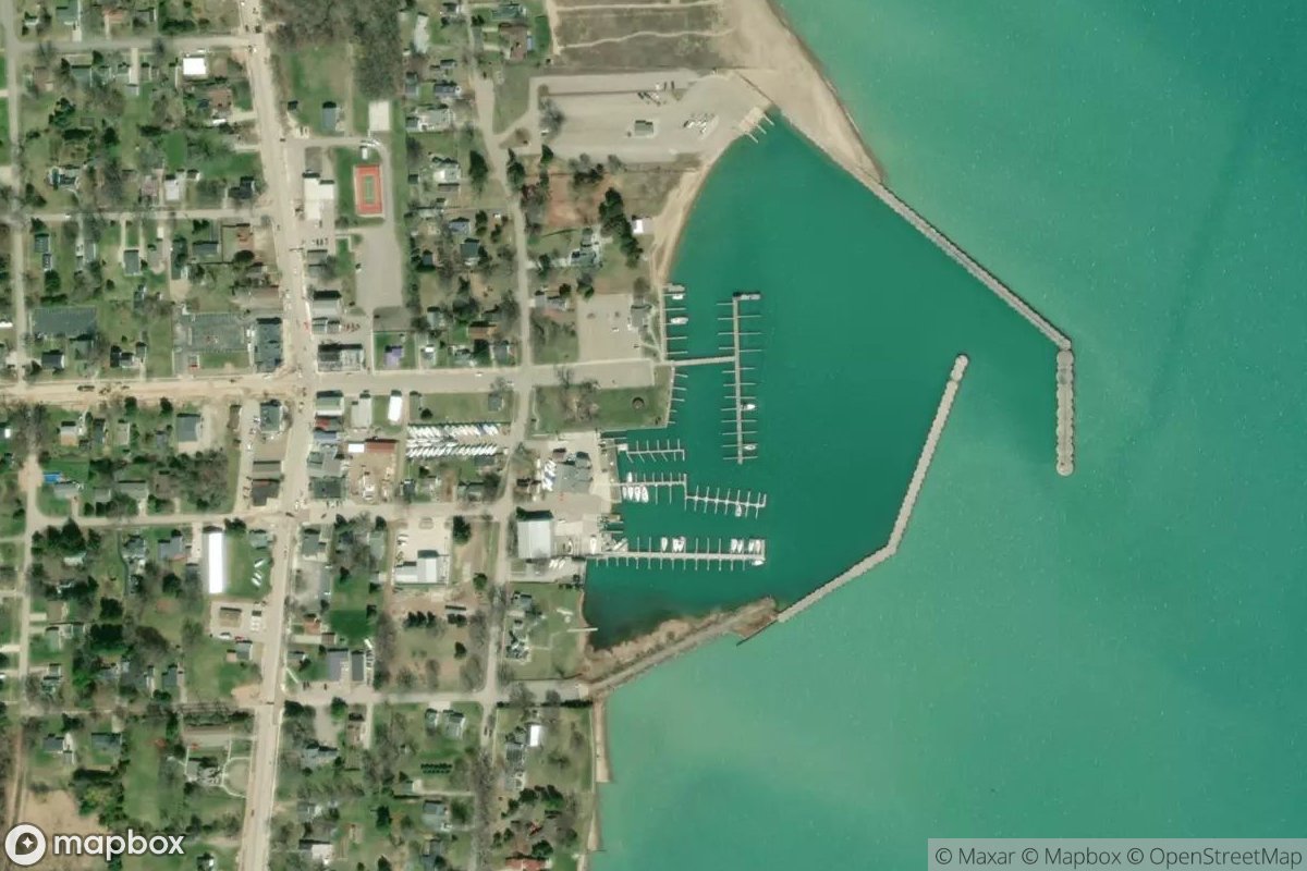 Satellite view of Port Sanilac Marina
