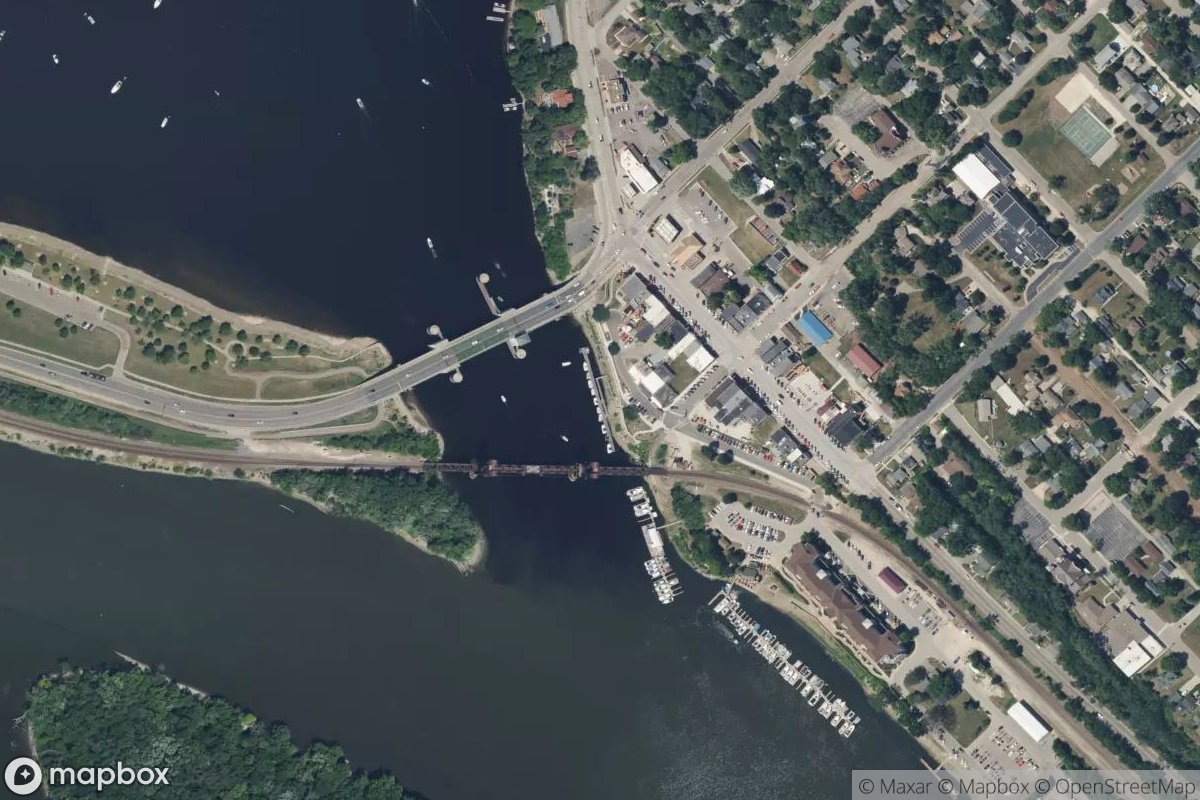 Satellite view of Prescott City Docks